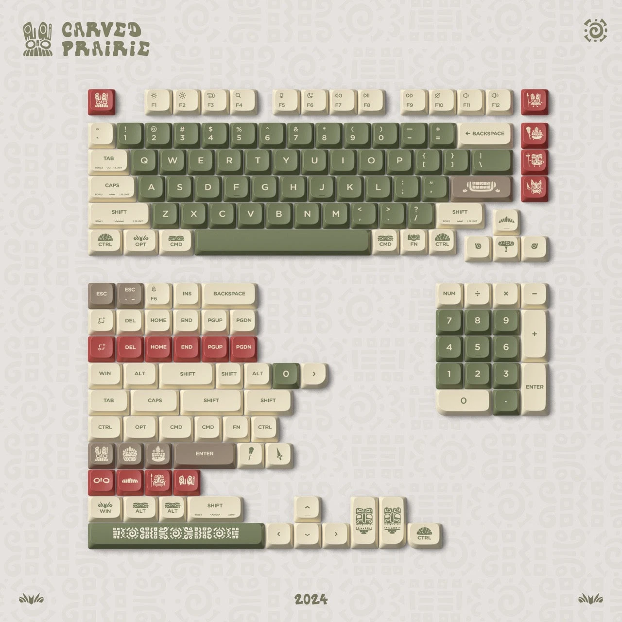 NuPhy - Carved Prairie NSA Dye-sub PBT Keycaps 1 NuPhy - Carved Prairie NSA Dye-sub PBT Keycaps