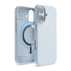 Elago - Magnetic Silicone Case For Iphone 16 -Computer Peripherals 16 lightblue