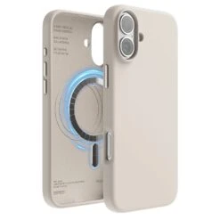 Elago - Magnetic Silicone Case For Iphone 16 -Computer Peripherals 16plus stone