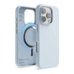 Elago - Magnetic Silicone Case For Iphone 16 -Computer Peripherals 16pro lblue