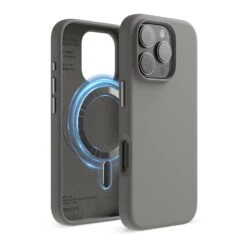 Elago - Magnetic Silicone Case For Iphone 16 -Computer Peripherals 16pro mediumgrey