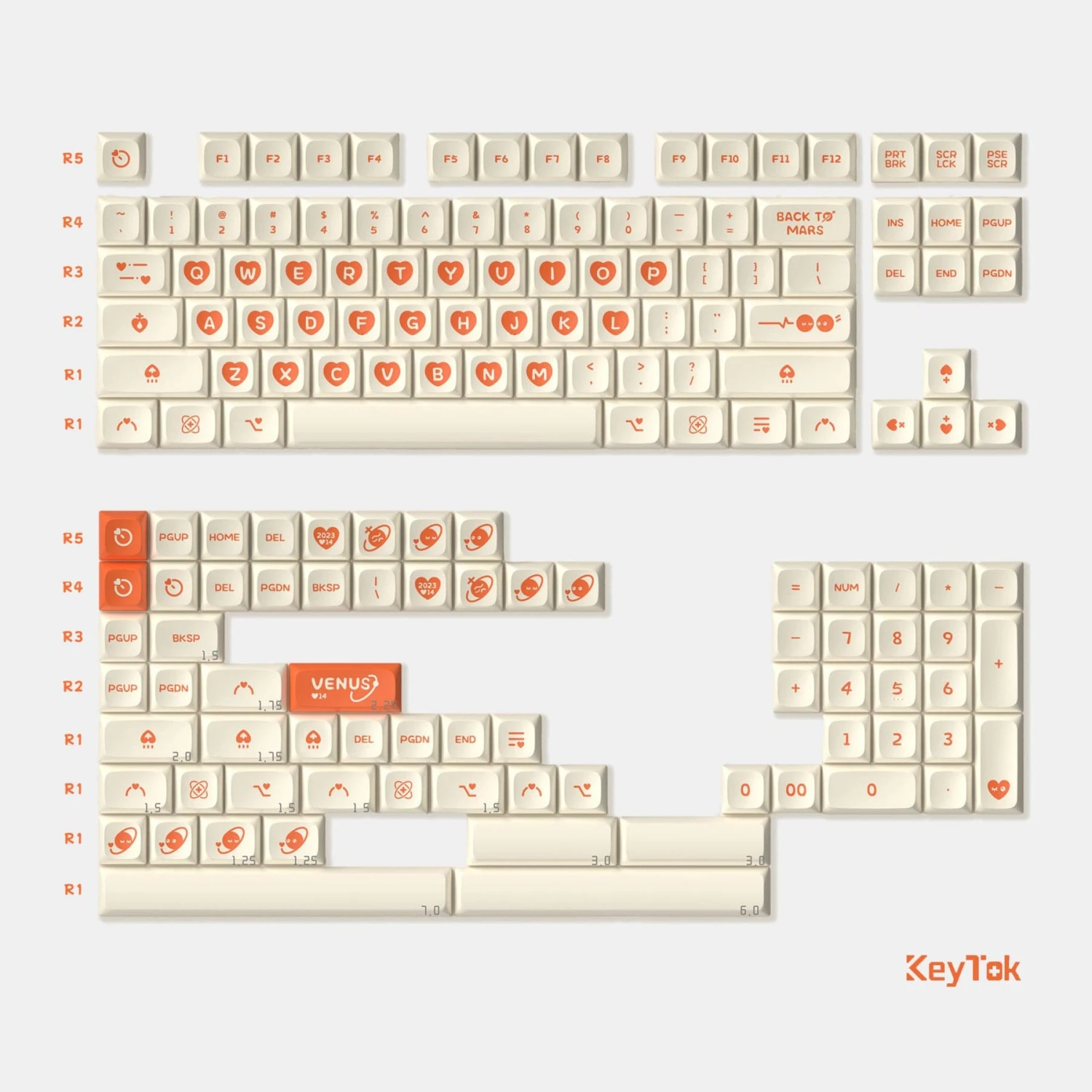 KeyTok - Cosmic Hearts: Venus And Mars KDA Dye-Sub PBT Keycaps 1 KeyTok - Cosmic Hearts: Venus And Mars KDA Dye-Sub PBT Keycaps