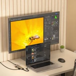 Satechi - 7-in-1 USB-C Slim Multiport Adapter With Ethernet -Computer Peripherals 7 in 1 usb c slim multiport adapter with ethernet satechi 561305