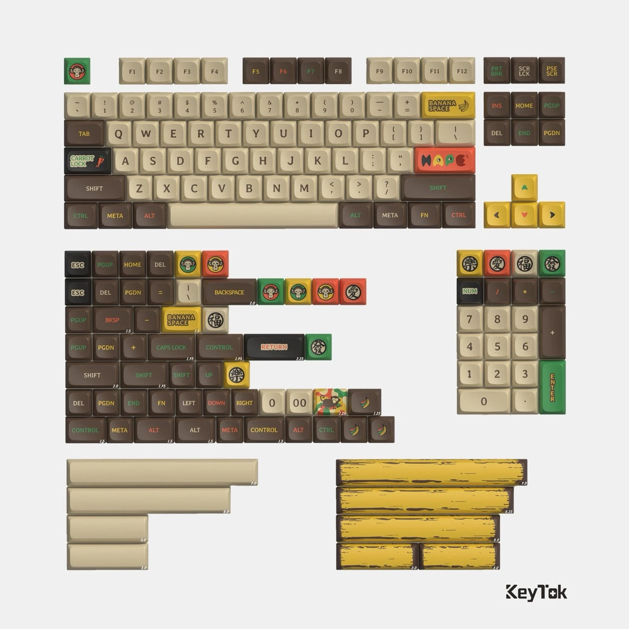 KeyTok - Happy Ape KDA Dye-Sub PBT Keycaps 1 KeyTok - Happy Ape KDA Dye-Sub PBT Keycaps