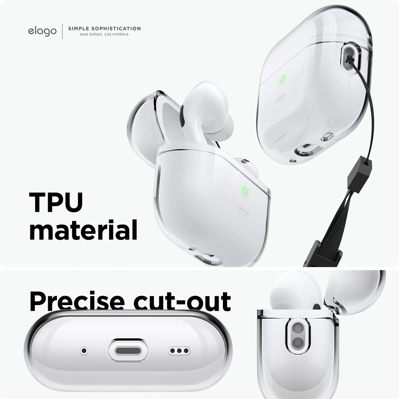 Elago - Clear Case With Nylon Lanyard For AirPods Pro 2 12 Elago - Clear Case With Nylon Lanyard For AirPods Pro 2 - Image 12