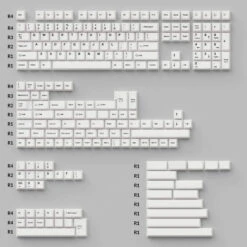 Keychron - Cherry Profile Double-Shot PBT Full Set Keycaps - Black On White - Bow