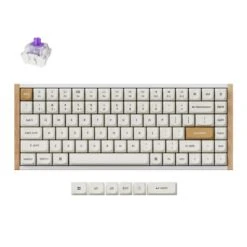Keychron - K2 HE Wireless Magnetic Switch Custom Keyboard -Computer Peripherals Keychron K2 HE 75 Percent Layout Wireless Magnetic Switch Custom Keyboard Special Edition Wooden White RGB Backlight Double Shot PBT Keycaps