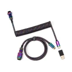 Keychron - Premium Coiled Aviator Cable -Computer Peripherals Keychron Premium Coiled Cable Aviator Type C Cable Black