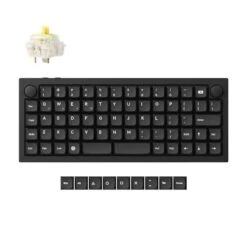 Keychron - Q15 Max QMK Wireless Custom Mechanical Keyboard -Computer Peripherals Keychron Q15 Max QMK Ortholinear Wireless Custom Mechanical Keyboard Aluminum Black Fully Assembled Knob for Mac Windows Linux Gateron Jupiter Banana