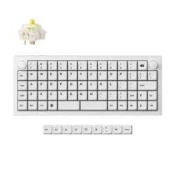 Keychron - Q15 Max QMK Wireless Custom Mechanical Keyboard -Computer Peripherals Keychron Q15 Max QMK Ortholinear Wireless Custom Mechanical Keyboard Aluminum White Fully Assembled Knob for Mac Windows Linux Gateron Jupiter Banana