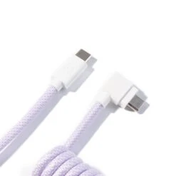 Keychron - Coiled Aviator Cable 21 Keychron - Coiled Aviator Cable -Computer Peripherals Keychron custom coiled aviator USB type C cable Light Purple