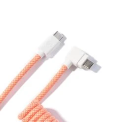 Keychron - Coiled Aviator Cable 23 Keychron - Coiled Aviator Cable -Computer Peripherals Keychron custom coiled aviator USB type C cable Pink Orange