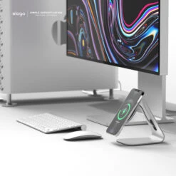 Elago - MS4 Aluminum Charging Stand - MagSafe -Computer Peripherals MSST4 SL Amazon 10 1296x b8e1cbe8 3e31 4784 b872 bf6bee1b58ec