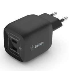 Belkin - BoostCharge Pro Dual USB-C GaN Wall Charger With PPS 45W 9 Belkin - BoostCharge Pro Dual USB-C GaN Wall Charger With PPS 45W -Computer Peripherals WCH011 Belkin 45WDualUSB CWallCharger VF45WPORTBLACK AS WEB