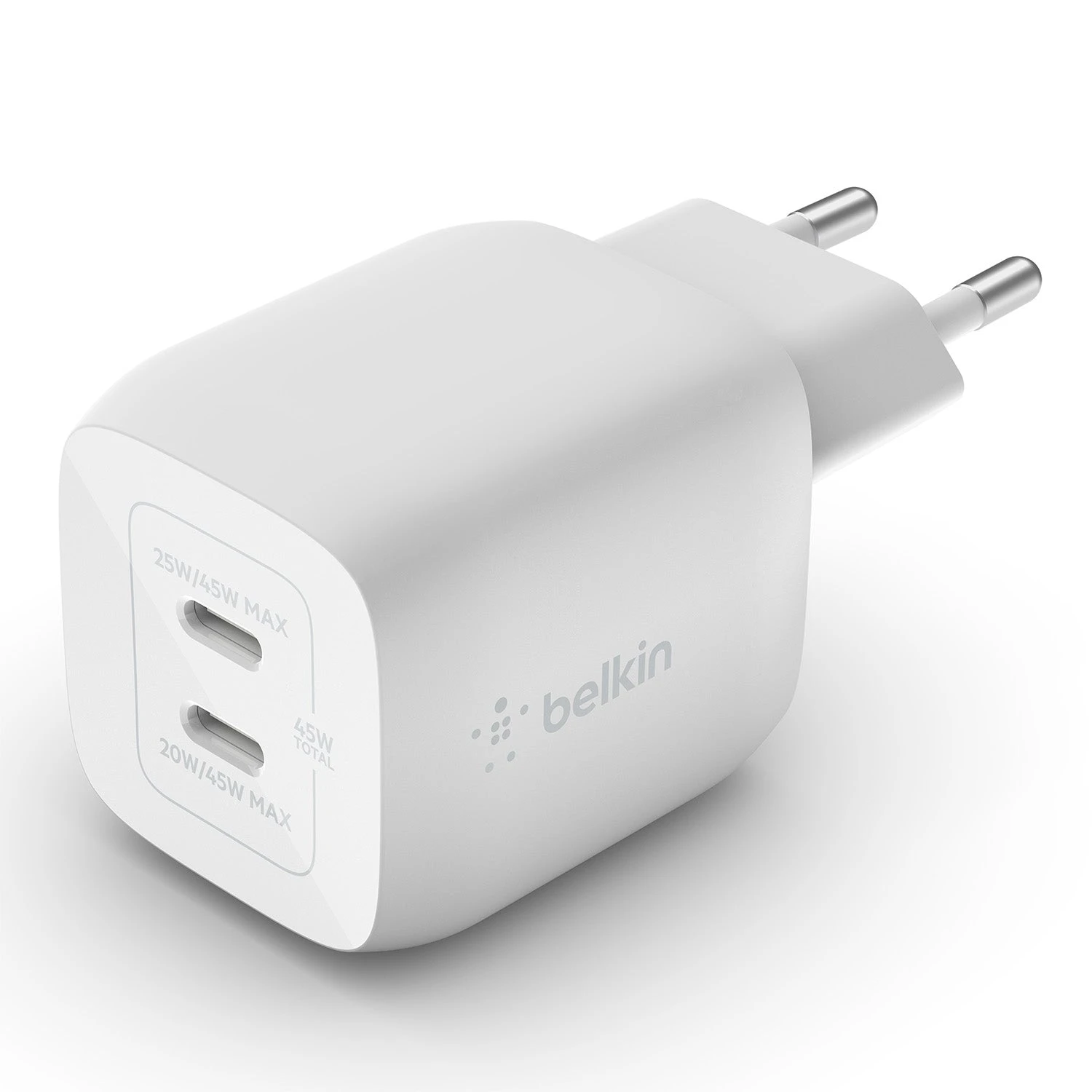 Belkin - BoostCharge Pro Dual USB-C GaN Wall Charger With PPS 45W 1 Belkin - BoostCharge Pro Dual USB-C GaN Wall Charger With PPS 45W