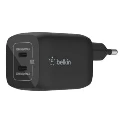 Belkin - BoostCharge Pro Dual USB-C GaN Wall Charger With PPS 65W 12 Belkin - BoostCharge Pro Dual USB-C GaN Wall Charger With PPS 65W -Computer Peripherals WCH013 Belkin 65WDualUSB CWallCharger VF65W34BLACK WEB