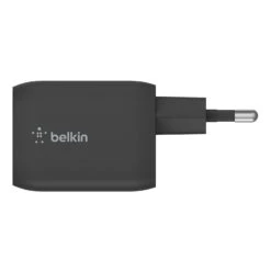 Belkin - BoostCharge Pro Dual USB-C GaN Wall Charger With PPS 65W 13 Belkin - BoostCharge Pro Dual USB-C GaN Wall Charger With PPS 65W -Computer Peripherals WCH013 Belkin 65WDualUSB CWallCharger VF65WORTHOSIDEBLACK WEB