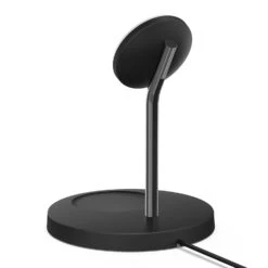 Belkin - BoostCharge Pro 2-in-1 Wireless Charger Stand With Official MagSafe Charging 15W -Computer Peripherals WIZ010 BLK MagSafe BoostChargePro 2in1WirlessChargeDock Back WEB