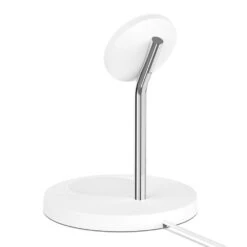 Belkin - BoostCharge Pro 2-in-1 Wireless Charger Stand With Official MagSafe Charging 15W -Computer Peripherals WIZ010 WHT MagSafe BoostChargePro 2in1WirlessChargeDock Back WEB
