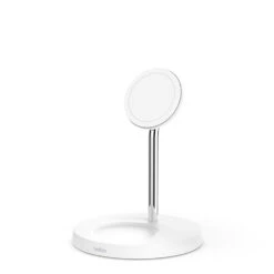 Belkin - BoostCharge Pro 2-in-1 Wireless Charger Stand With Official MagSafe Charging 15W -Computer Peripherals WIZ010 WHT MagSafe BoostChargePro 2in1WirlessChargeDock Hero WEB