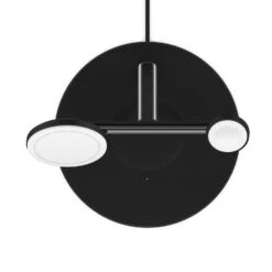 Belkin - BoostCharge Pro 3-in-1 Wireless Charger With Official MagSafe Charging 15W -Computer Peripherals WIZ017 BLK MagSafe BoostChargePro 3in1WirelessChargeDock Topdown NoDevice WEB