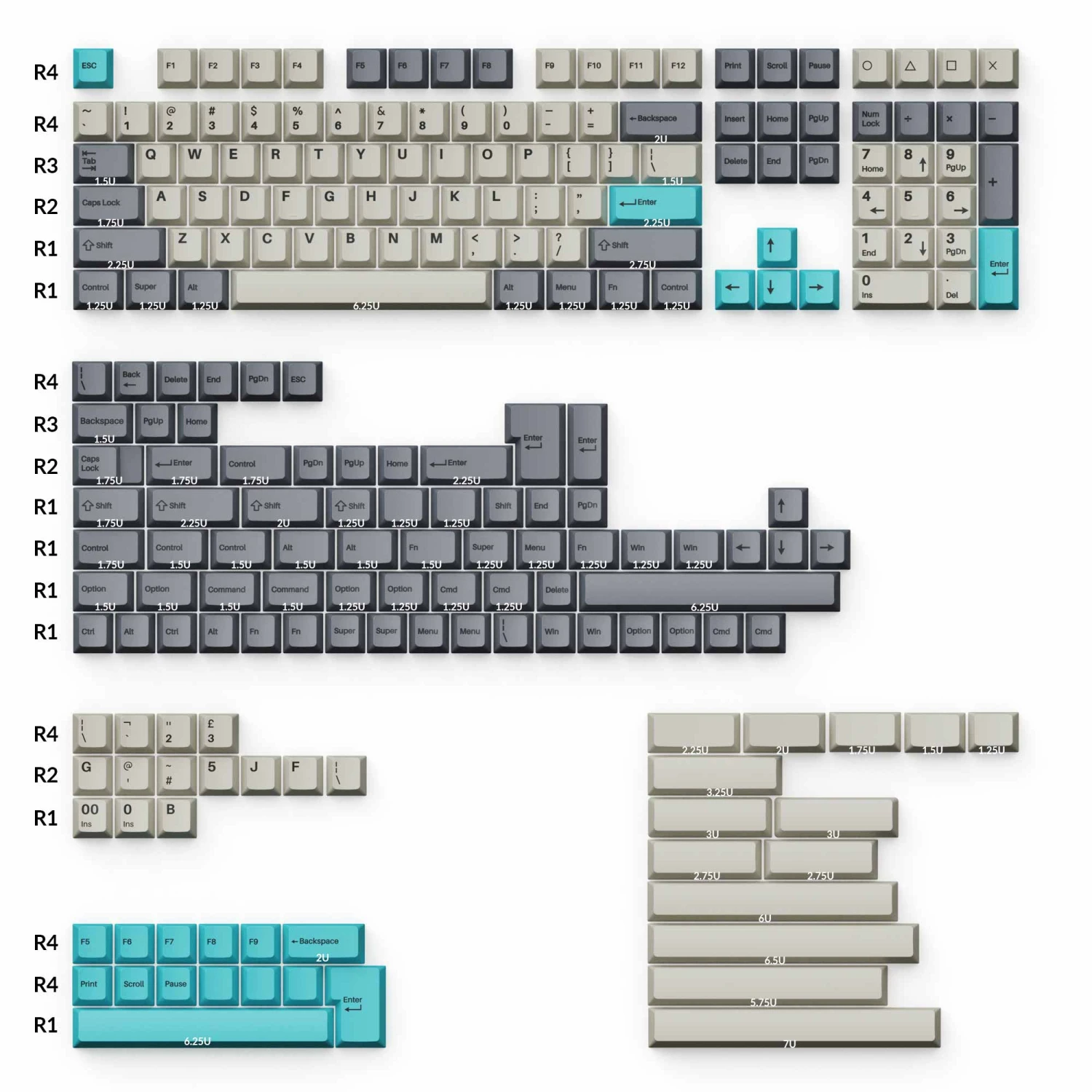Keychron - Cherry Profile Double - Shot PBT Full Set Keycaps - Dolch Blue 1 Keychron - Cherry Profile Double - Shot PBT Full Set Keycaps - Dolch Blue