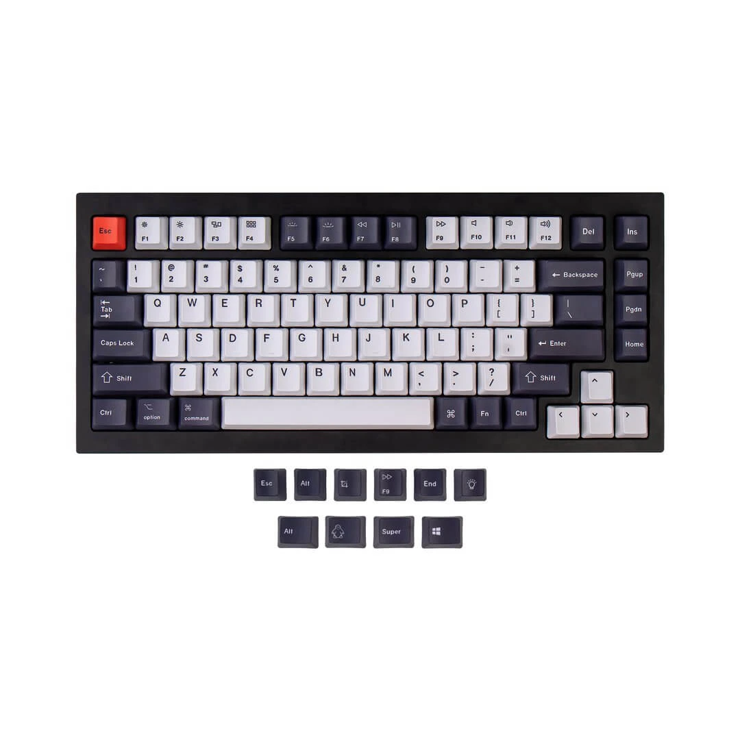 Keychron - Keycaps OEM Dye-Sub PBT Keycap Set - Bluish Black White 1 Keychron - Keycaps OEM Dye-Sub PBT Keycap Set - Bluish Black White
