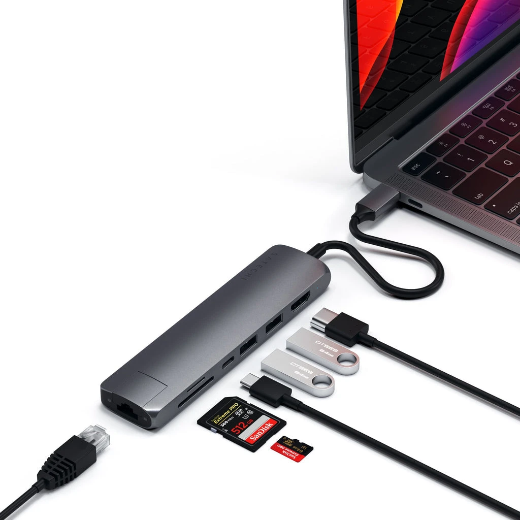 Satechi - Usb-C Slim Multi-port With Ethernet Adapter 3 Satechi - Usb-C Slim Multi-port With Ethernet Adapter - Image 3